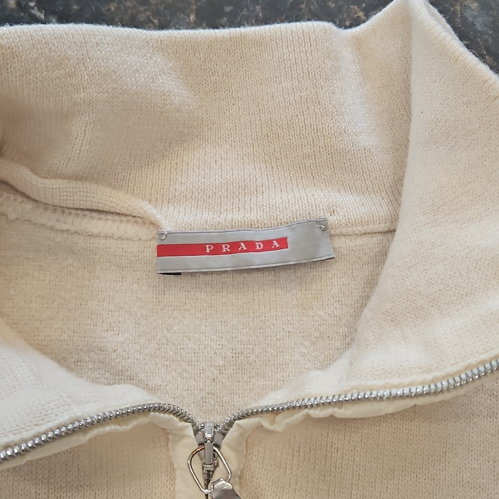 Prada White Quarter-Zip Pullover - image 2